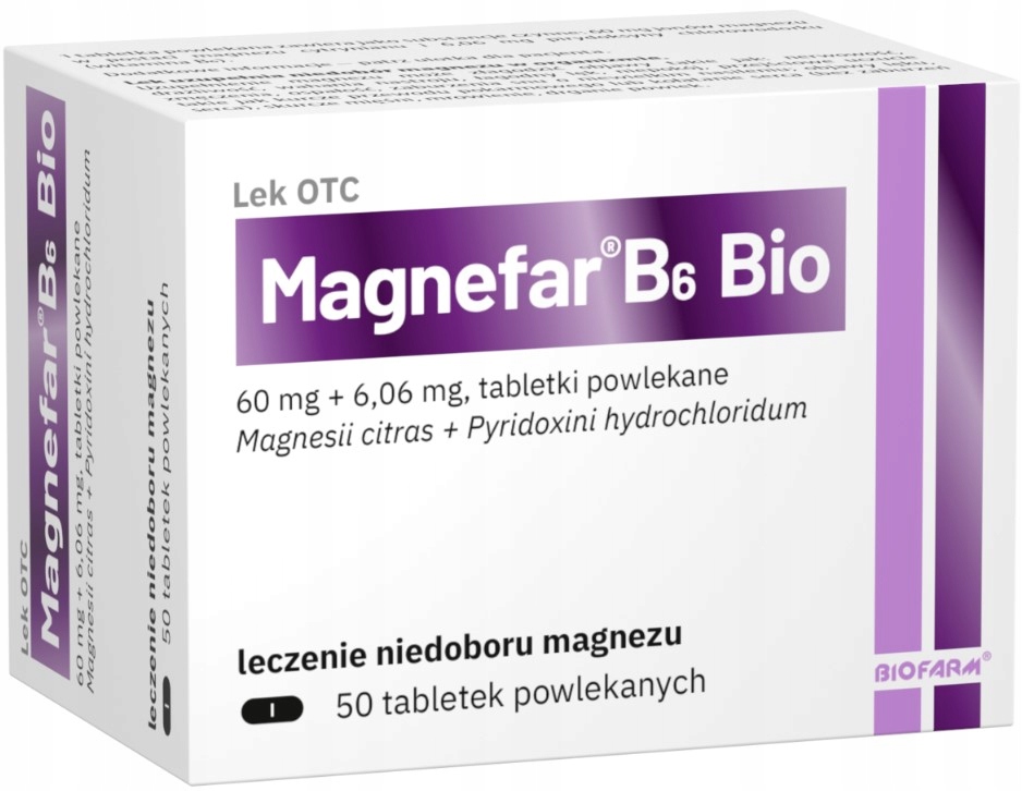 Magnefar B6 Bio lek magnez skurcze 50 tabletek
