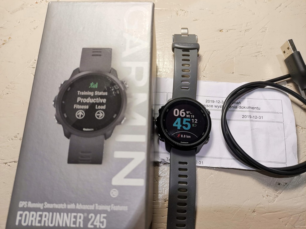 Garmin Forerunner 245 Tętno Sen SpO2 czarny