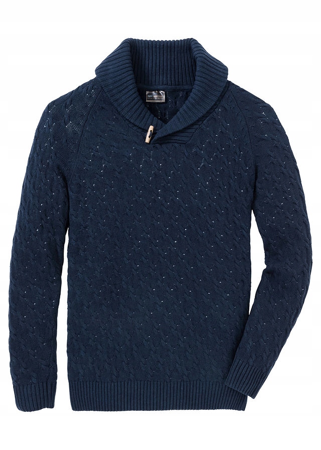 Sweter w warkocze z baw niebieski 44/46 (S) 914047