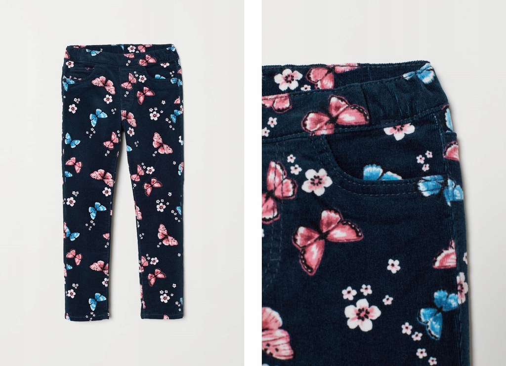 GIRL Spodnie Sztruksy r. 140 Legginsy H&M