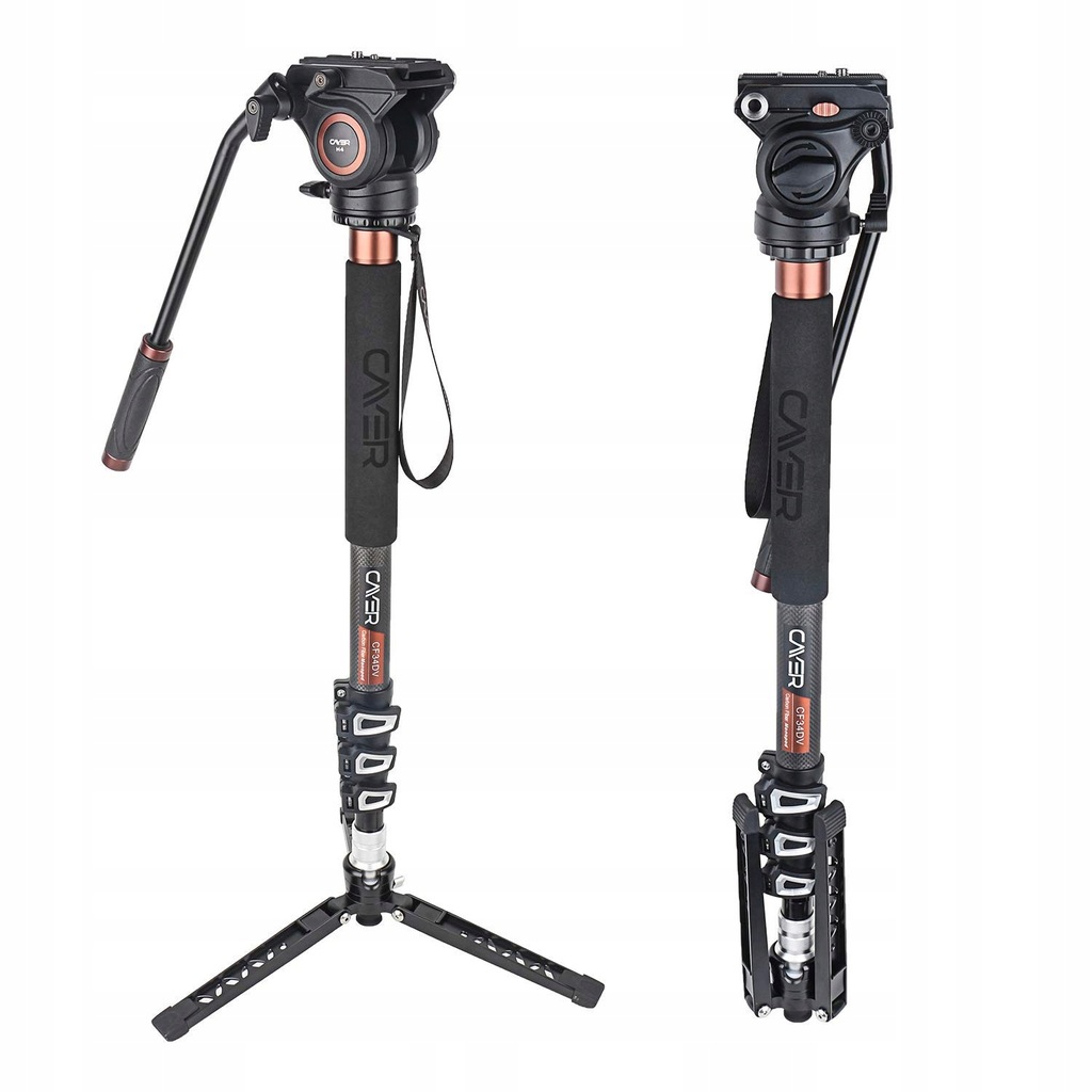 Monopod statyw węglowy CAYER z głowicą olejową H4