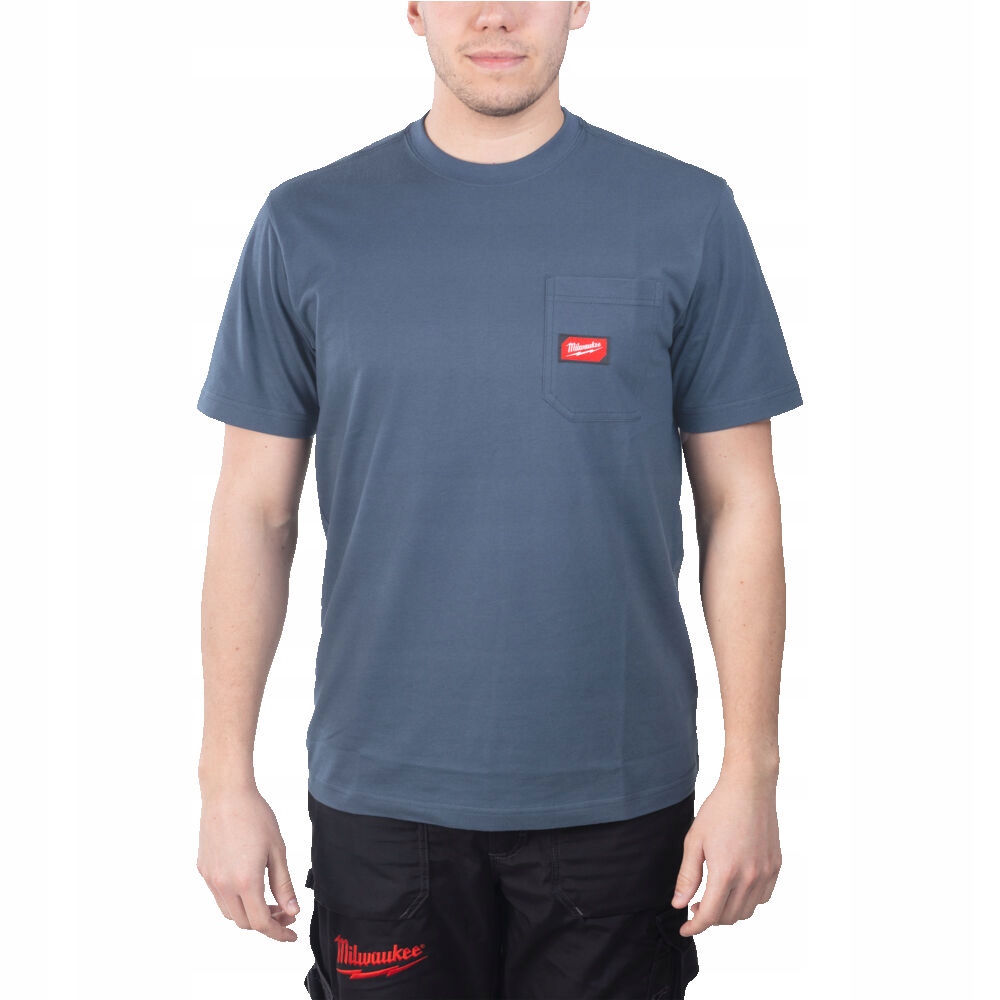 Koszulka T-shirt z kieszonką z krótkim rękawem - niebieski MILWAUKEE WTSSBL