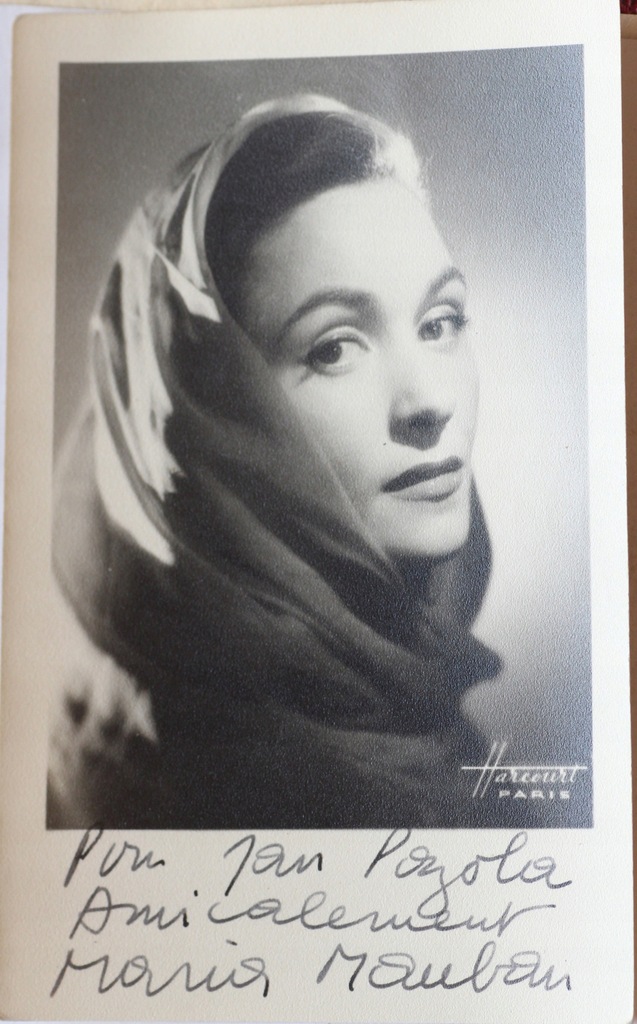 Kartka autografem Maria Mauban 13543281946 oficjalne archiwum Allegro