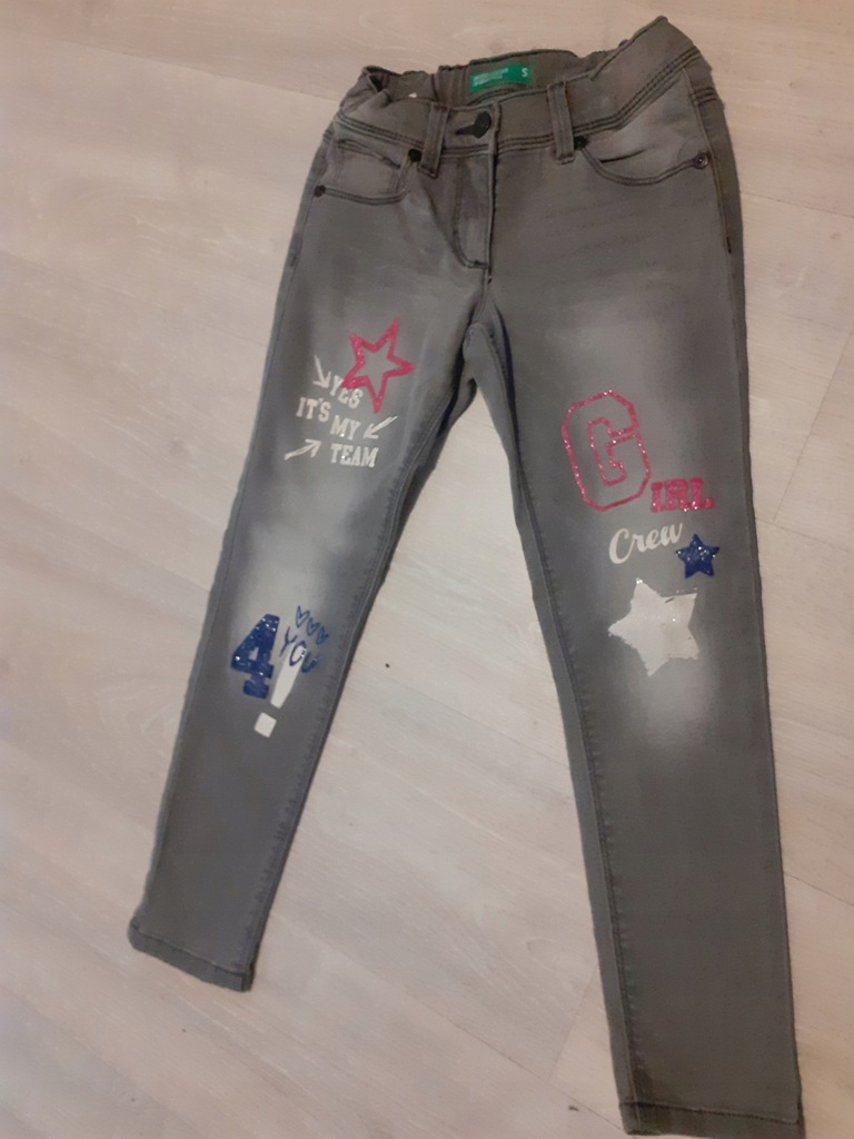 BENETTON spodnie jeansy 116