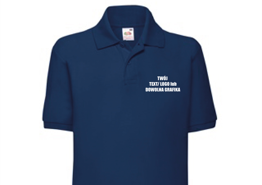 Koszulka Polo dziecięca granat. własne logo 5szt.