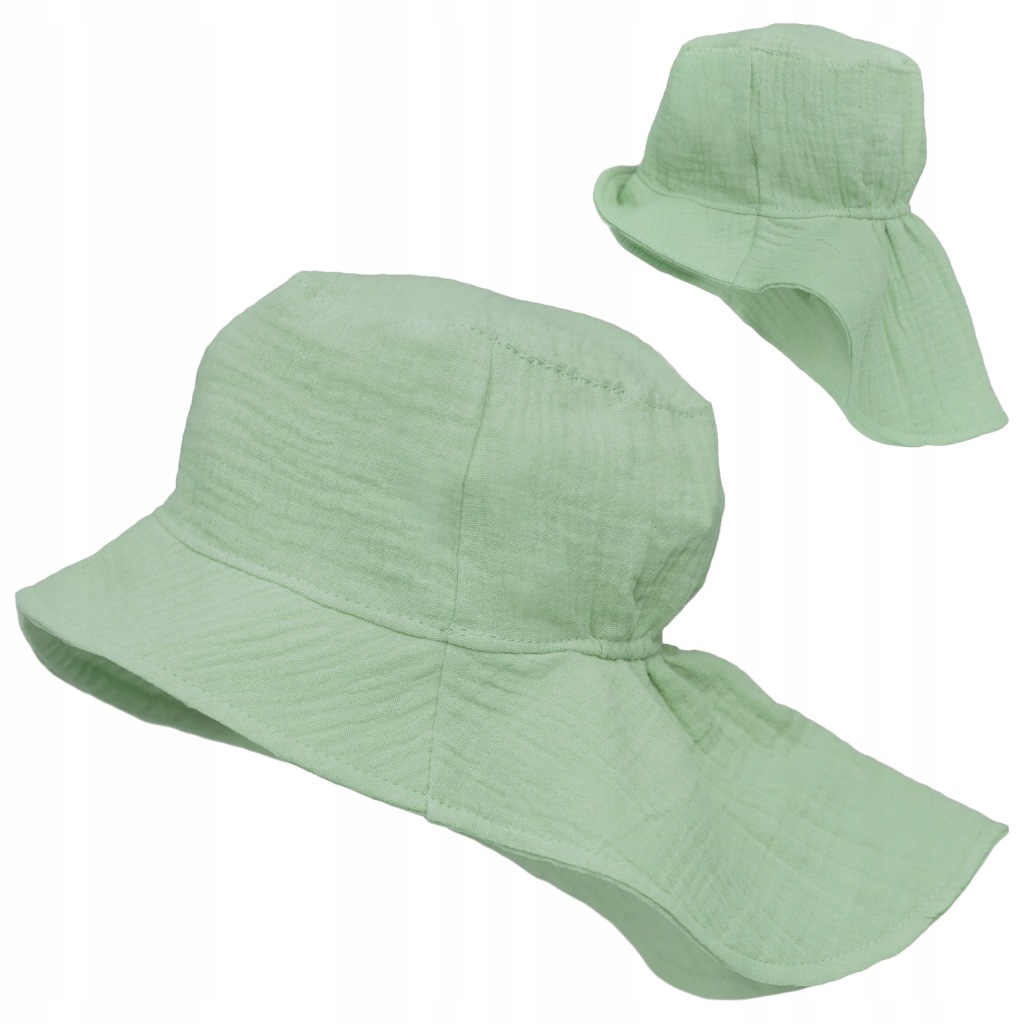 Szałwia KAPELUSZ MUŚLINOWY osłona na kark r. 44 - 46 - 48 CZAPKA na lato