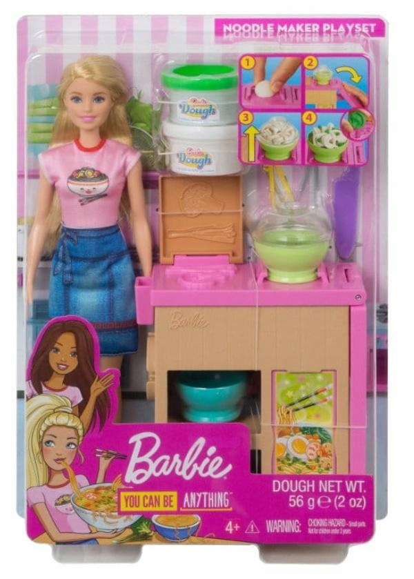 Lalka Barbie zestaw MAKARON gotowanie mebelki