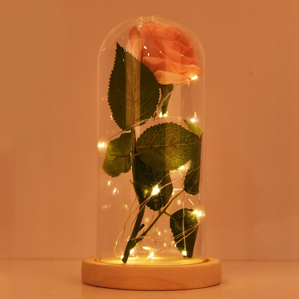 Oświetlenie LED Rose Flower ze szklaną pokrywą