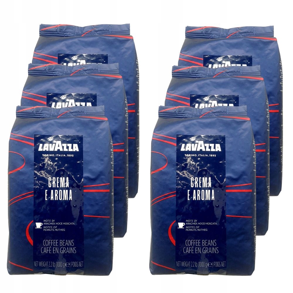 6 x LAVAZZA - Kawa ziarnista Crema Aroma Espresso - 1 kg 1000g