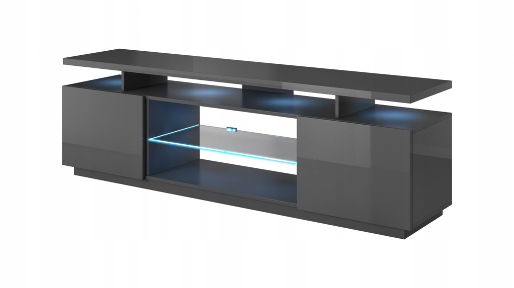 SZAFKA RTV EVA 180X40X52 GRAFIT/GRAFIT PO ŁYSK