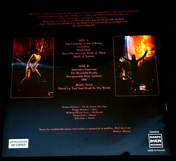 MARILYN MANSON - DEAD TO THE WORLD DELUXE LP/ MARBLE BLOOD