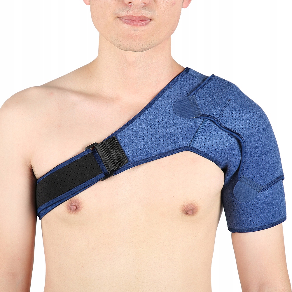 Navy Blue Fork Design Compression Shoulder Pad L