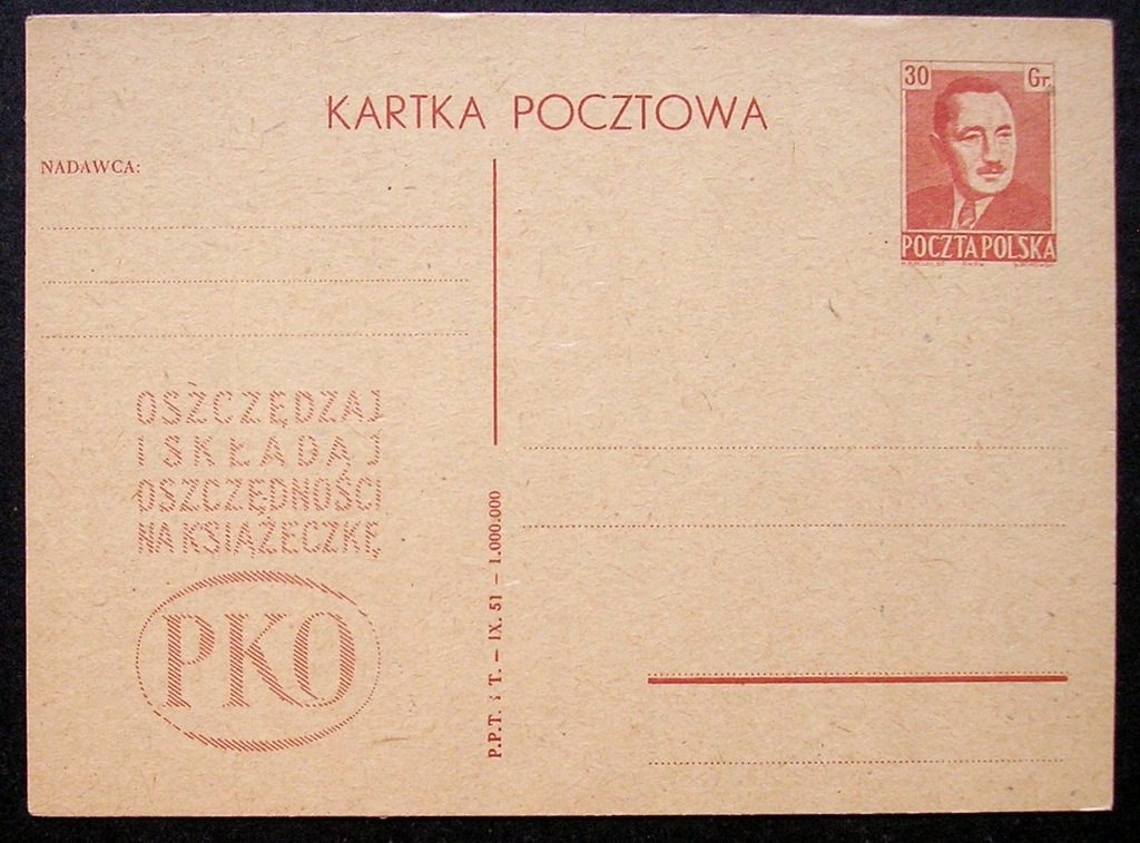 Polska > Karta Cp 130 - "Propaganda PKO"