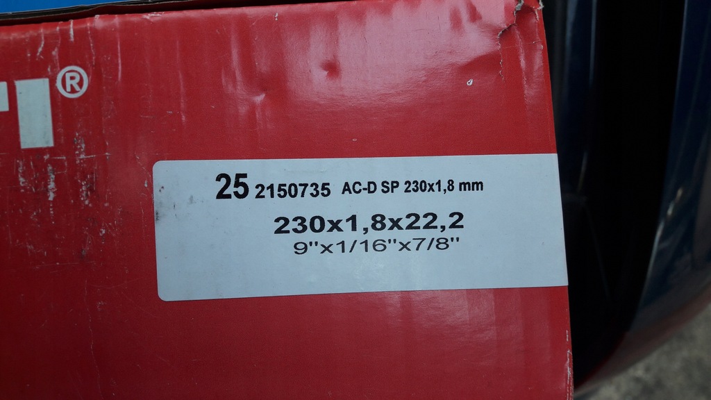 tarcza HILTI 230x1,8x22,2 AC-D SP - 25szt paczka