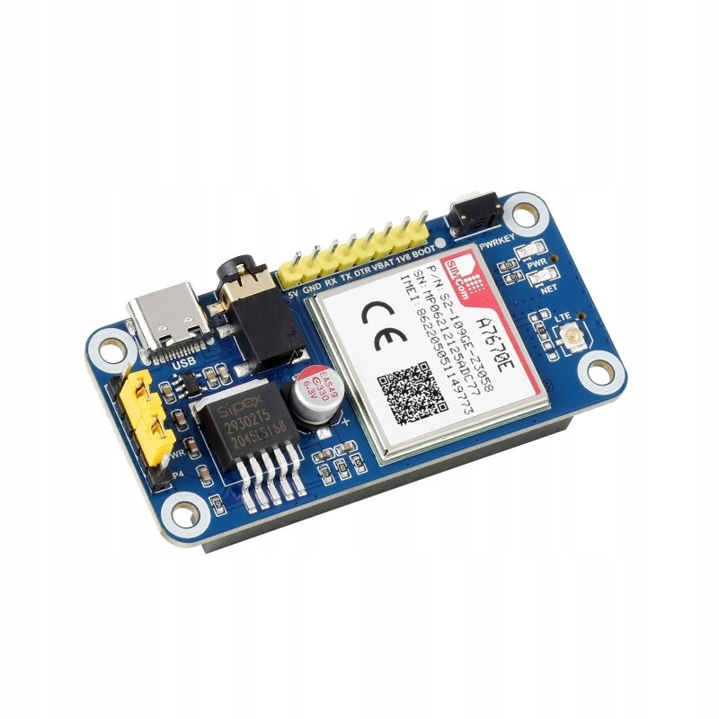 A7670E LTE Cat-1 HAT do Raspberry Pi, Multi Band