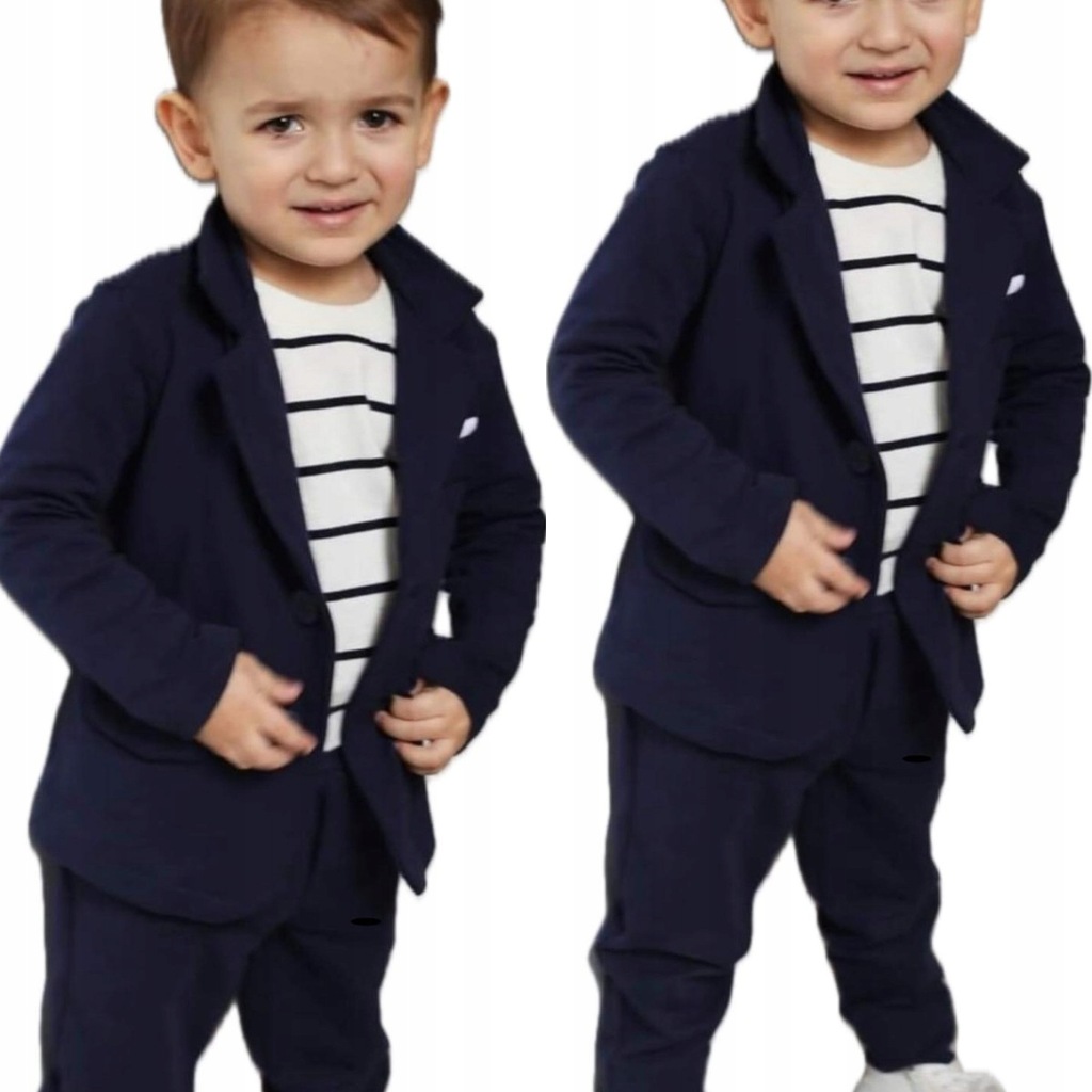140-146 Marynarka wizytowa chłopięca granatowa dzianina royal kids