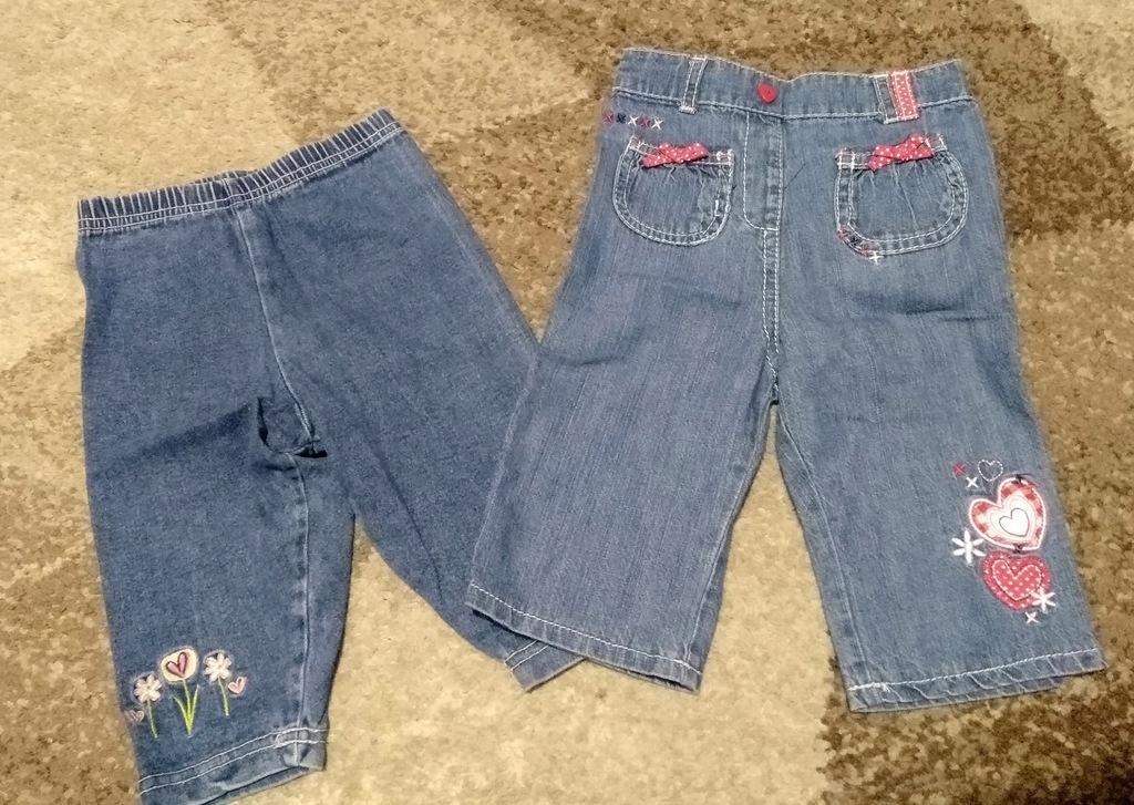 2 x spodnie Jeans Adams M&Co rozm. 3-6 mies. #