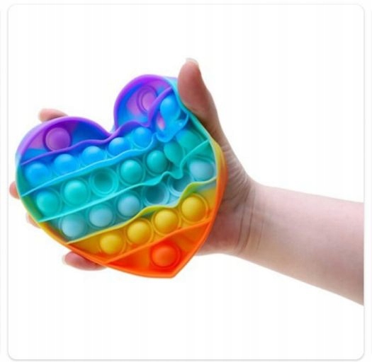 POP IT POPIT FIDGET TOY-S TĘCZA SERCE PUSH BUBBLE