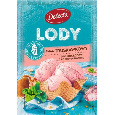 Delecta Lody w proszku o smaku truskawkowym 57 g