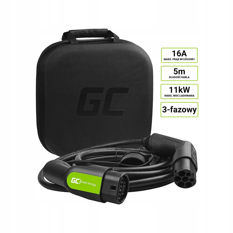 Green Cell - Kabel GC EV Type 2 11kW 5m do ładowan