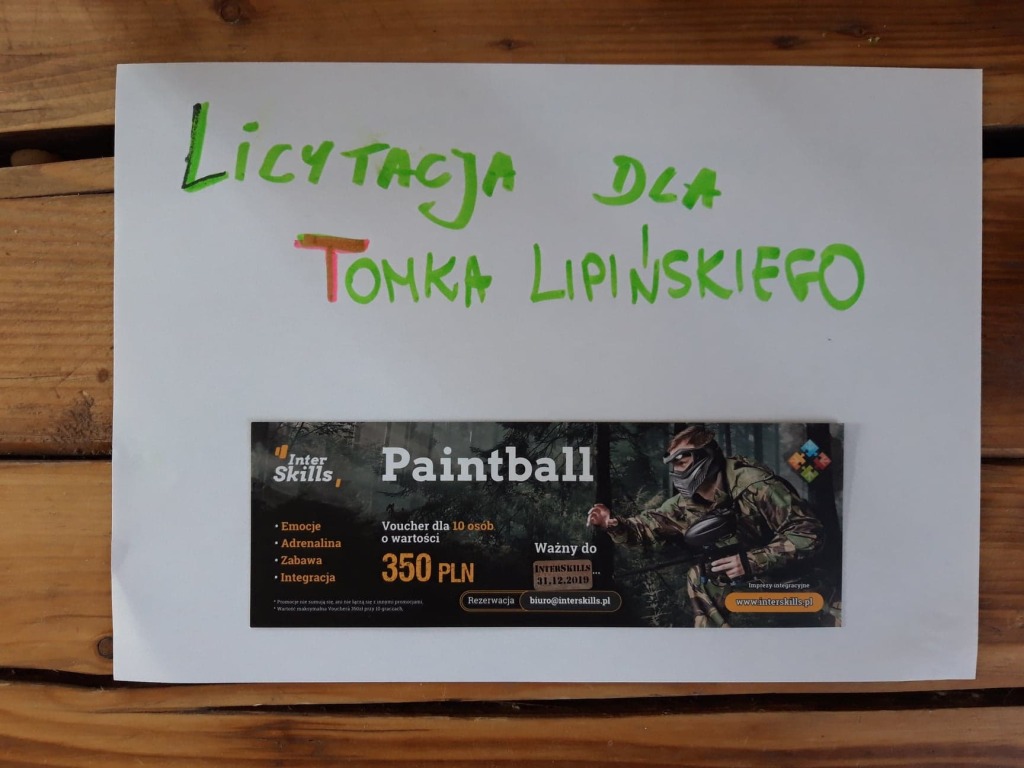 Voucher dla 10ciu  osób  na Paintball