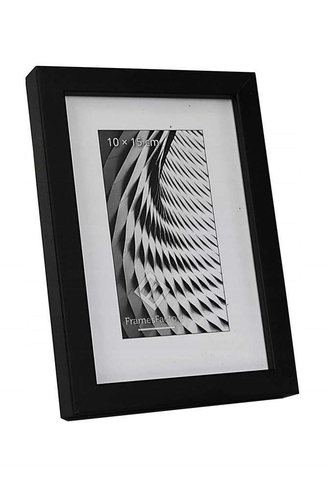 Ramka drewniana sosnowa 10x15 cm. CZARNA wąska