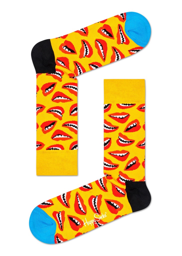 Skarpetki Happy Socks Lips LIP01-2200 żółty r36-40