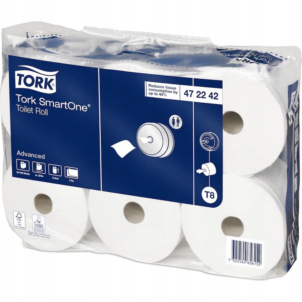 Papier toaletowy TORK 472242 T8 rolka 207m 6 szt.