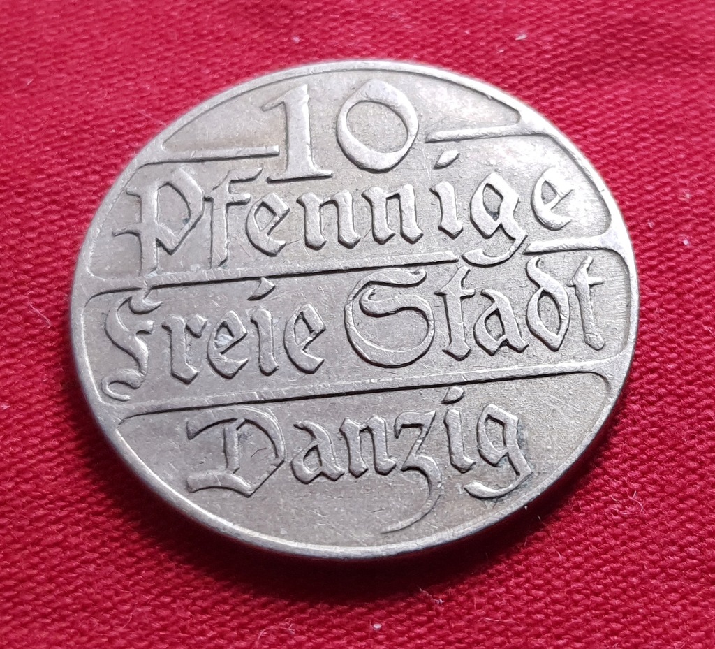 Wolne Miasto Gdańsk - 10 fenigów 1923 - ładne