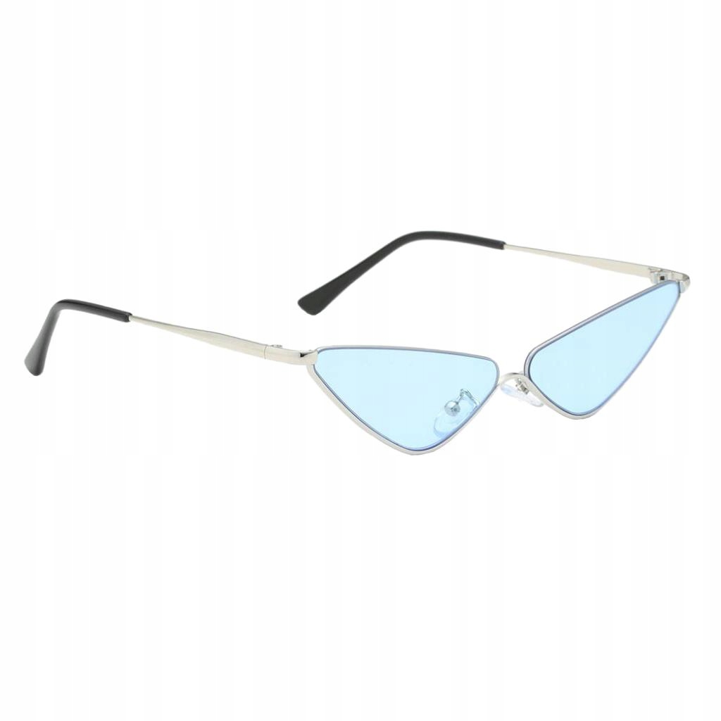 Ladies Sunglasses Retro Small Metal Half Blue
