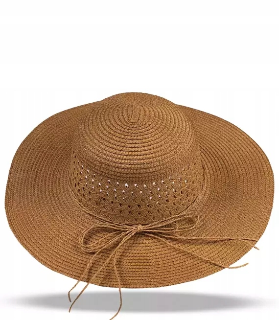 Letni damski kapelusz słomkowy ażurowa główka