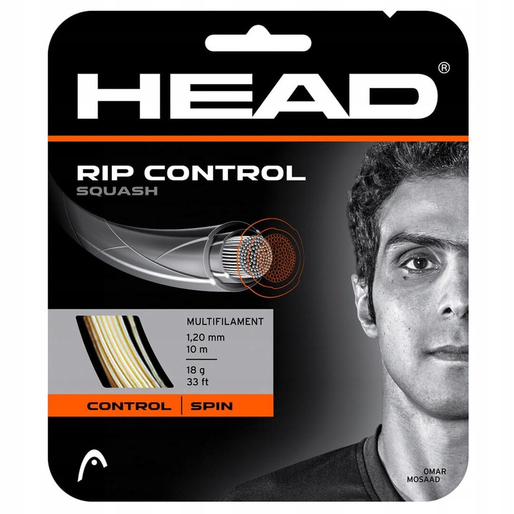 Naciąg do squasha HEAD RIP Control Squash - 1,20mm