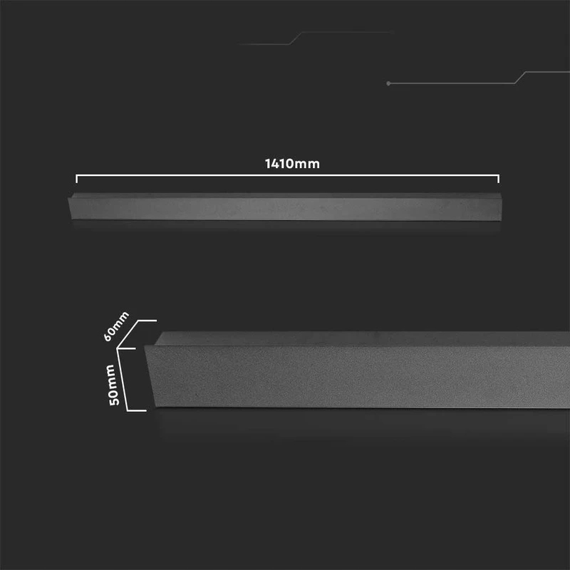 Oprawa Ścienna Elewacyjna LED Linia V-TAC 23W IP65 Antracyt 140cm VT-1178