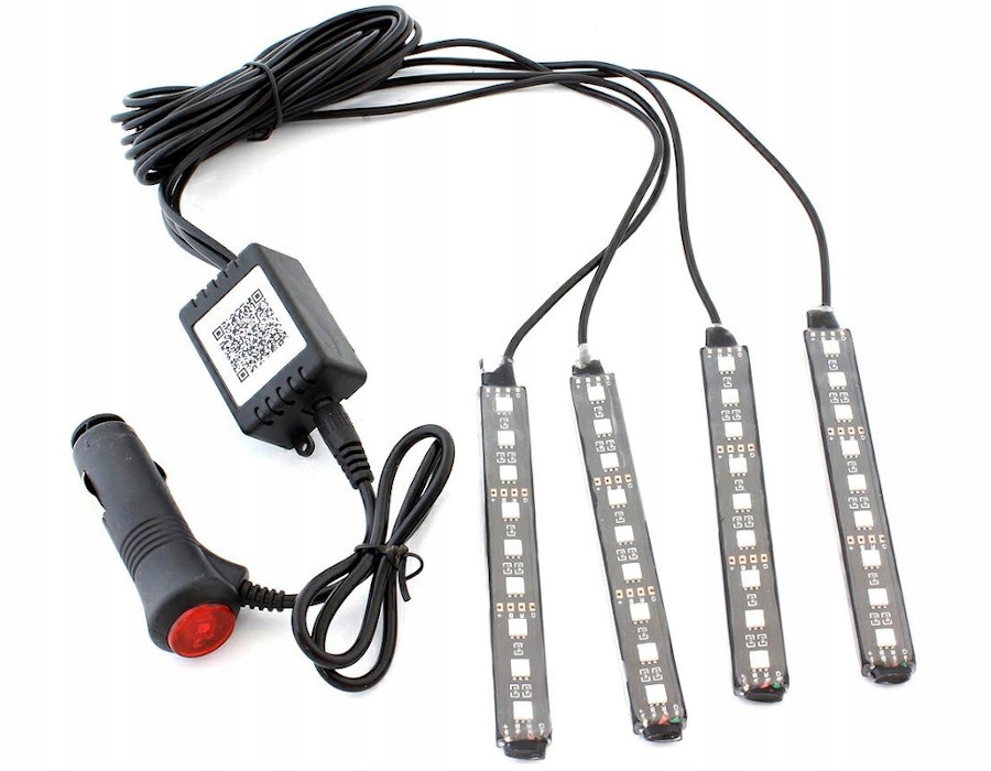 Oświetlenie RGB wnętrza auta Bluetooth 12V ambient