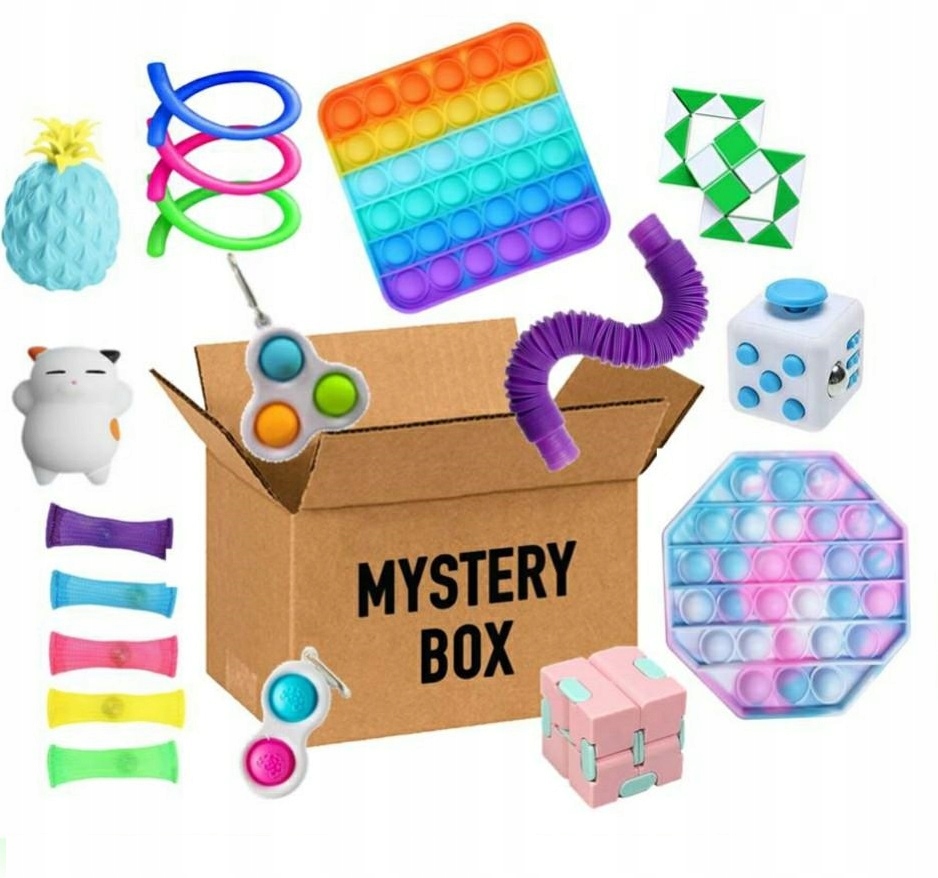 MYSTERY BOX ZESTAW FIDGET TOYS ANTYSTRESOWE POP IT 11295627930