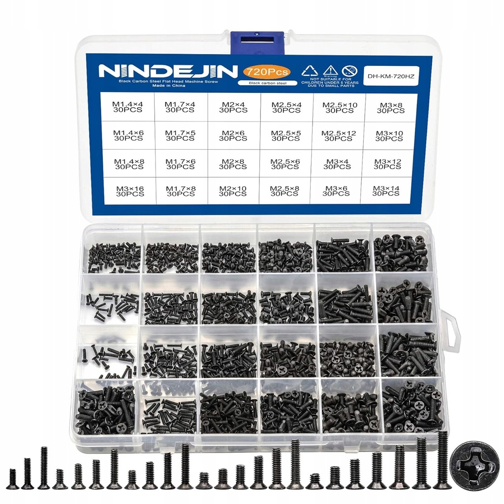 NINDEJIN Laptop Computer Screw Kit, M2 M2.5 M3 Countersunk Flat Head