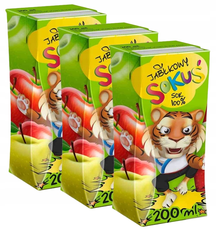 3x Sokuś Sok Jabłkowy - 200 ml