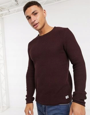 JACK & JONES SWETER BURGUNDOWY MĘSKI M 1ASD