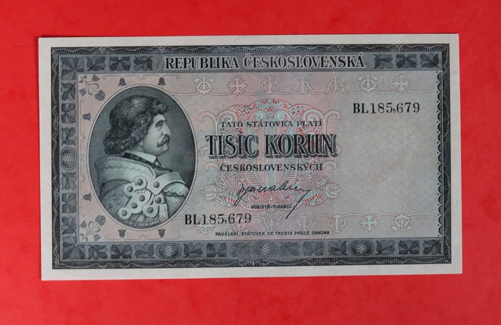 Banknot CZECHOSŁOWACJA - P-65 1,000 Koron (1945) UNC