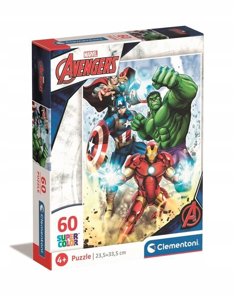 PUZZLE 60 SUPER KOLOR MARVEL AVENGERS, CLEMENTONI