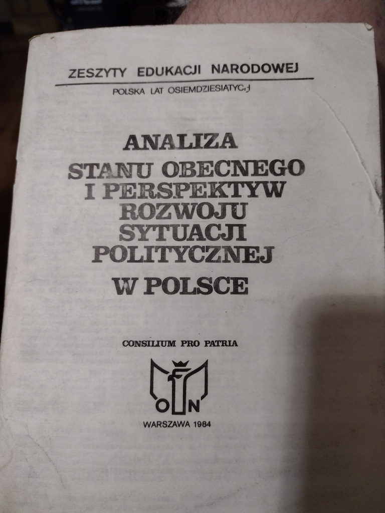 Analiza sytuacji politycznej w Polsce 1984r