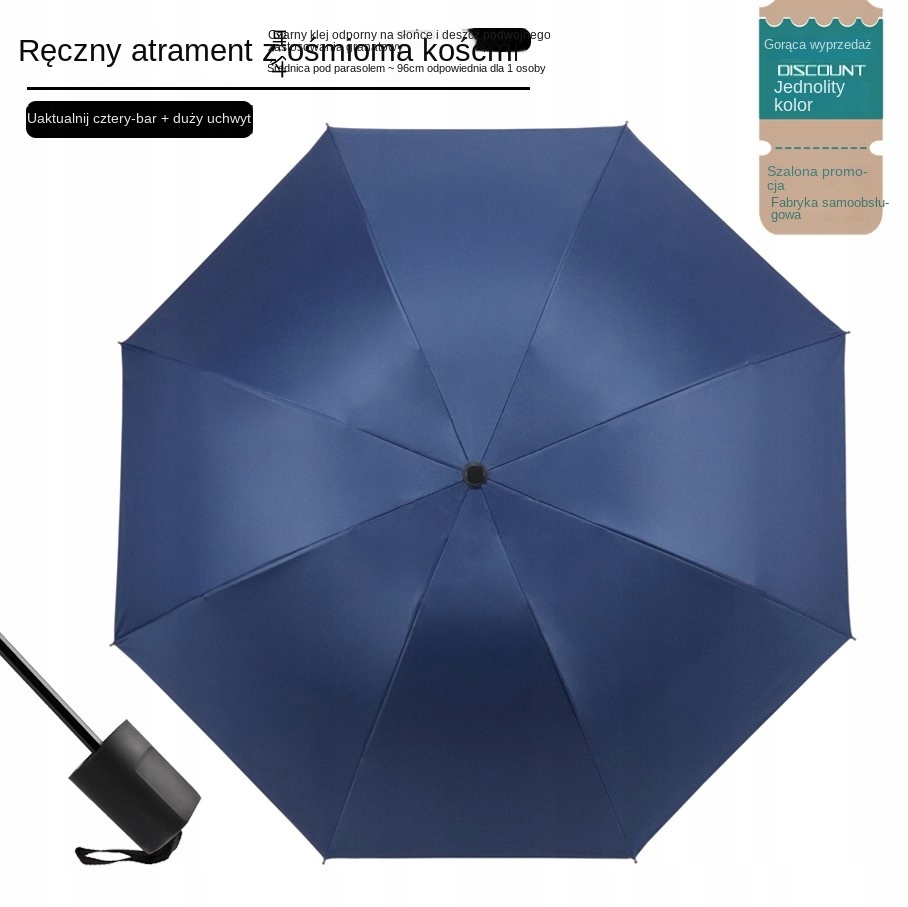 Duży podwójny parasol Czarna ochrona przeciwsłonec
