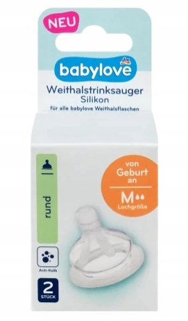 Babylove, Smoczek silikonowy okrągły, M, 2 szt