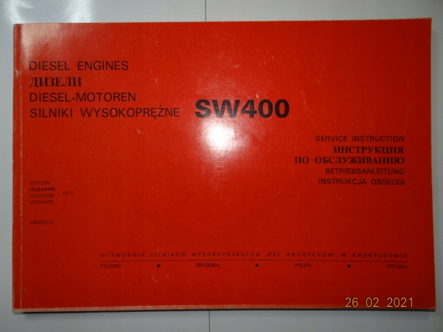 SILNIK SW 400 INSTRUKCJA OBSLUGI 1978 STAR AUTOSAN