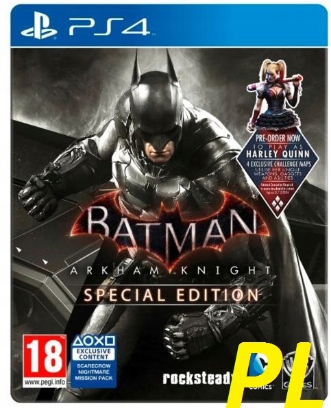 BATMAN ARKHAM KNIGHT STEELBOOK PS4 PL NOWA DODATKI