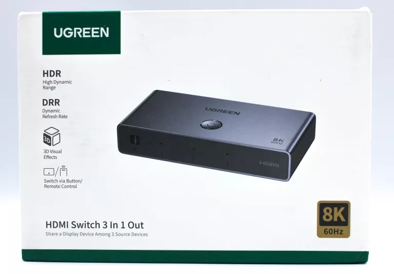 UGREEN CM624 HDMI SWITCH 3 IN 1 OUT 2.1 PRZEŁĄCZNIK