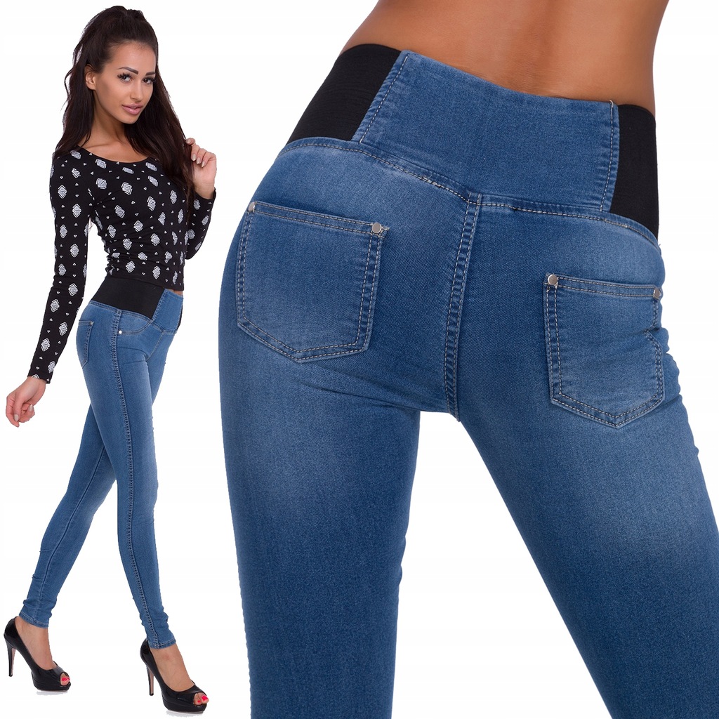 557__roz_L__WYSZCZUPLAJĄCE SPODNIE JEANS,SLIM