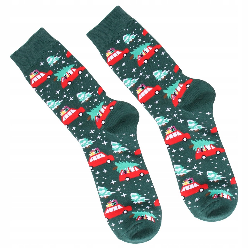 ŚWIĄTECZNE SKARPETY BAWEŁNIANE W DŁUGOŚCI DO ŚRÓDSTOPIA