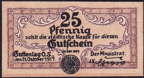 R11 Dobrodzień (Guttentag), 25 pf, 1917r.