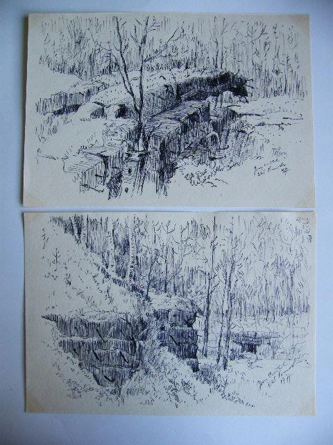 2 RYSUNKI WAŁ POMORSKI 1977 ROK - 12710784687 - oficjalne archiwum Allegro